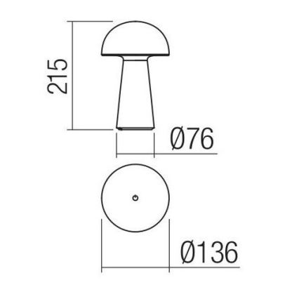 Redo 90439 - LED ściemnialna dotykowa lampa zewnętrzna KIRA LED/4,7W/230V 2200 mAh IP44 czarna