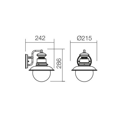 Redo 9045 - Kinkiet zewnętrzny SCOTT 1xE27/42W/230V IP44