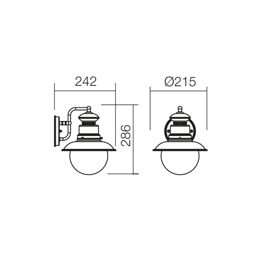 Redo 9045 - Kinkiet zewnętrzny SCOTT 1xE27/42W/230V IP44
