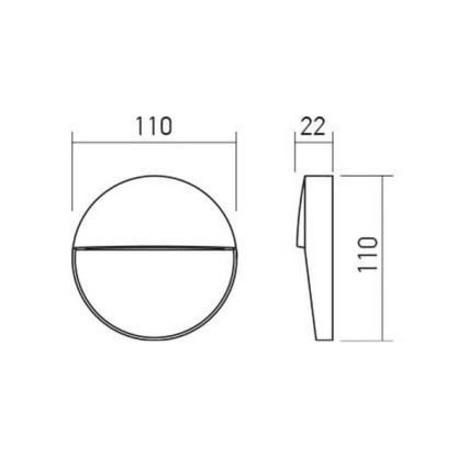 Redo 90473 - LED Kinkiet zewnętrzny LANDER LED/3W/230V IP54 antracyt