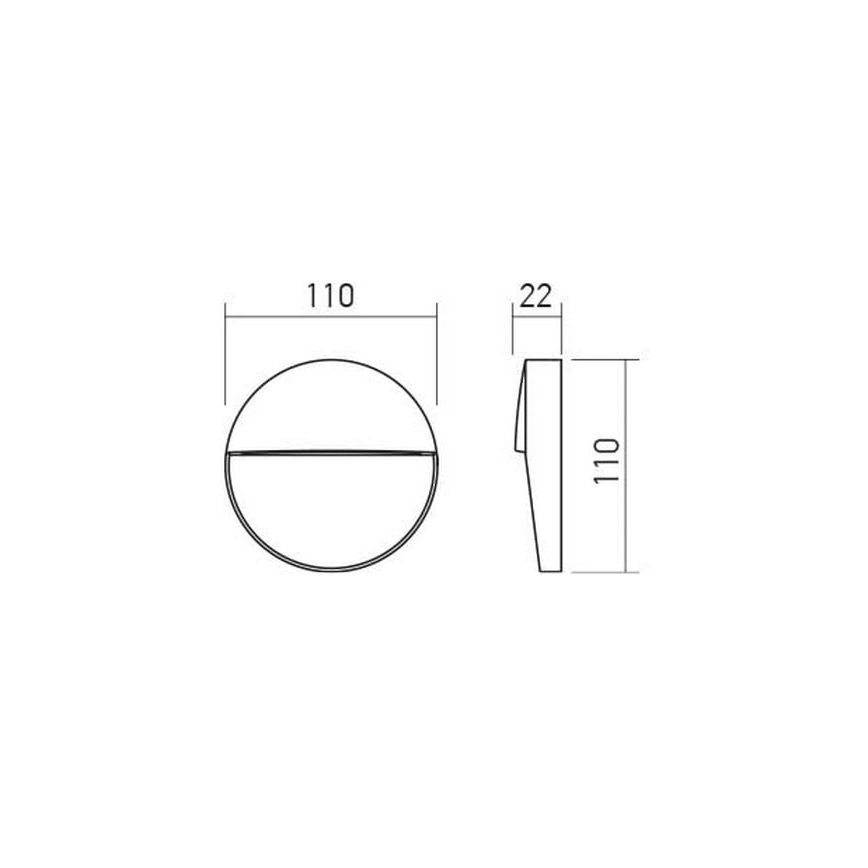 Redo 90473 - LED Kinkiet zewnętrzny LANDER LED/3W/230V IP54 antracyt