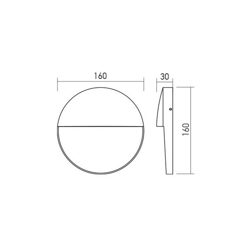 Redo 90477 - LED Kinkiet zewnętrzny LANDER LED/6W/230V IP54 antracyt