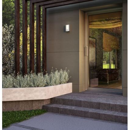 Redo 90486 - LED Kinkiet zewnętrzny z czujnikiem WARP LED/8W/230V 3000K IP44 antracyt