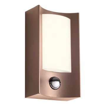 Redo 90487 - LED Kinkiet zewnętrzny z czujnikiem WARP LED/8W/230V 3000K IP44 brązowy