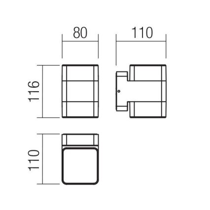 Redo 90492 - LED Kinkiet zewnętrzny TOK LED/14,8W/230V IP44 antracyt