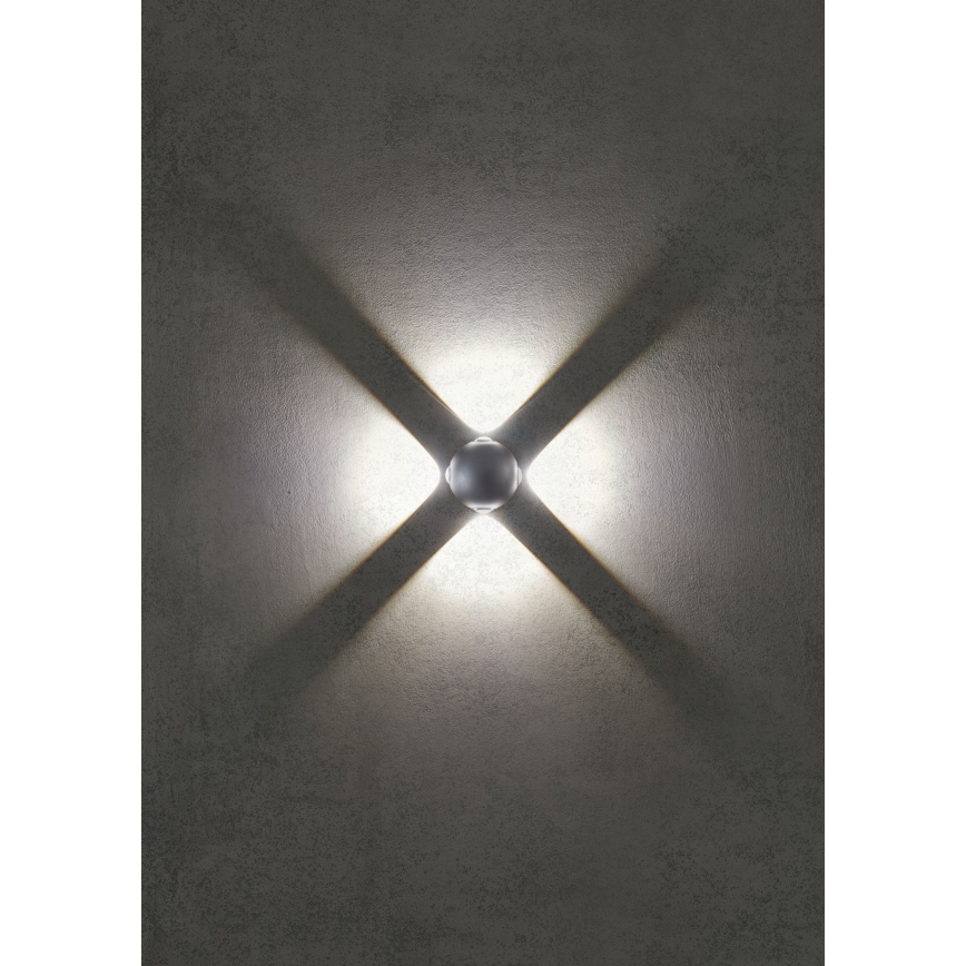 Redo 90500 - LED Kinkiet zewnętrzny MILESTONE 4xLED/3W/230V IP54 antracyt