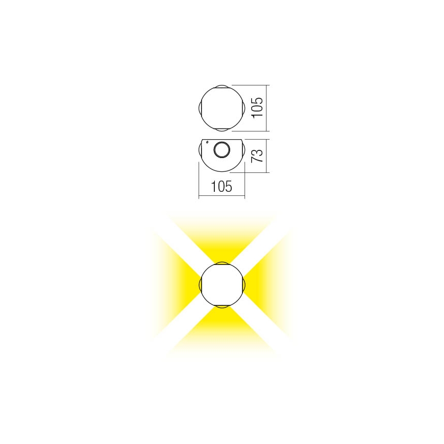 Redo 90500 - LED Kinkiet zewnętrzny MILESTONE 4xLED/3W/230V IP54 antracyt