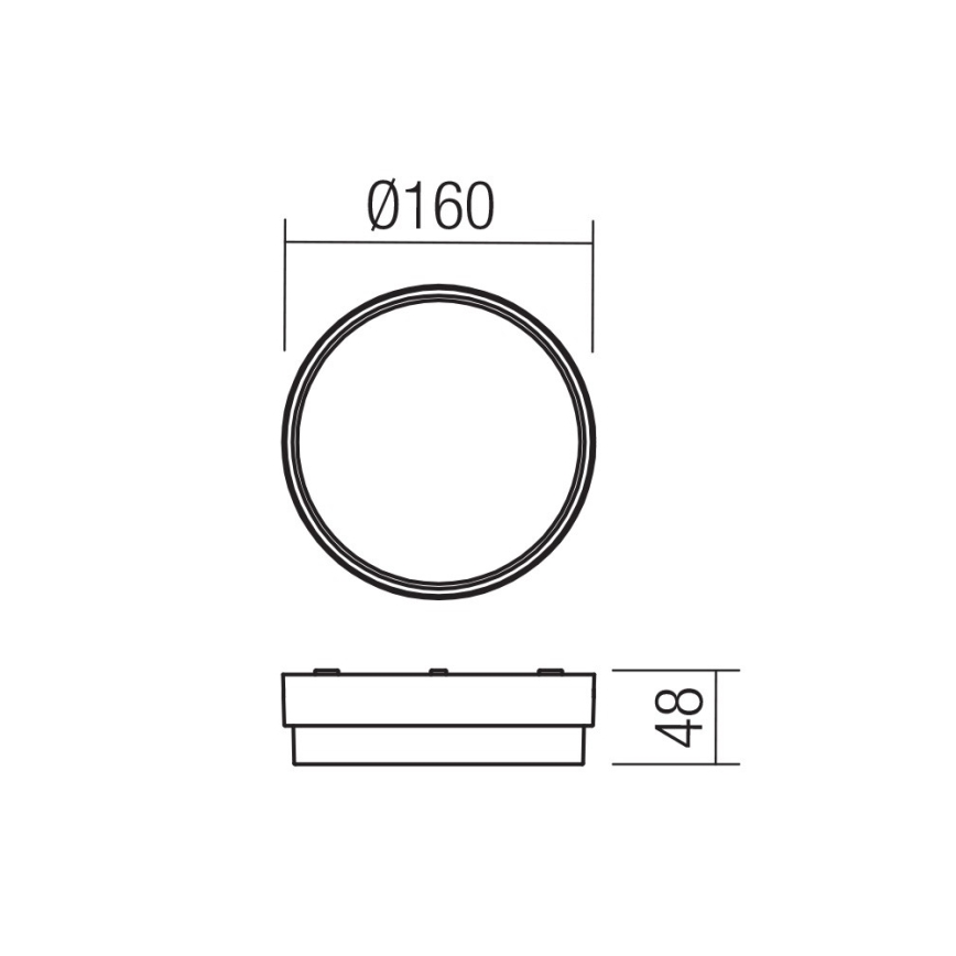 Redo 90516 - LED Plafon zewnętrzny URANIA LED/10W/230V śr. 16 cm IP65 antracyt