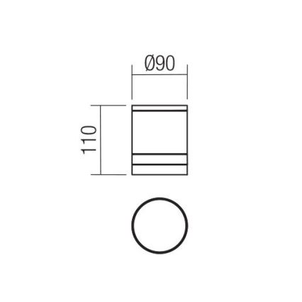 Redo 90519 - Plafon zewnętrzny CARGO 1xGU10/28W/230V IP54 antracyt