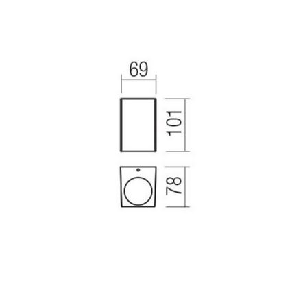 Redo 90528 - Zewnętrzny kinkiet BRIO LED, 6W, 230V, 3000K, IP54, brązowy