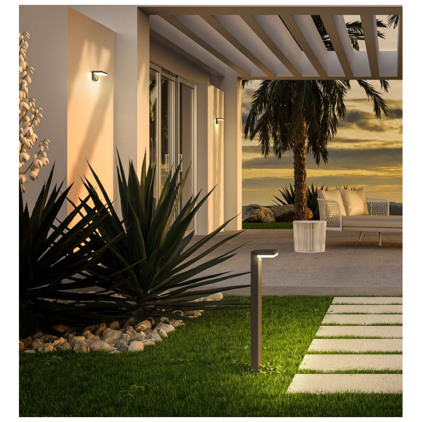 Redo 90535 - LED Kinkiet solarny z czujnikiem TAIYO LED/2W/3,7V 3000K 2200 mAh IP54 antracyt