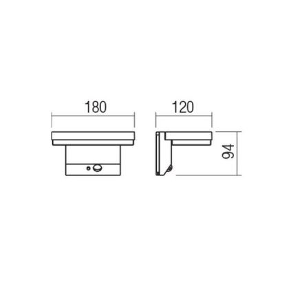 Redo 90535 - LED Kinkiet solarny z czujnikiem TAIYO LED/2W/3,7V 3000K 2200 mAh IP54 antracyt