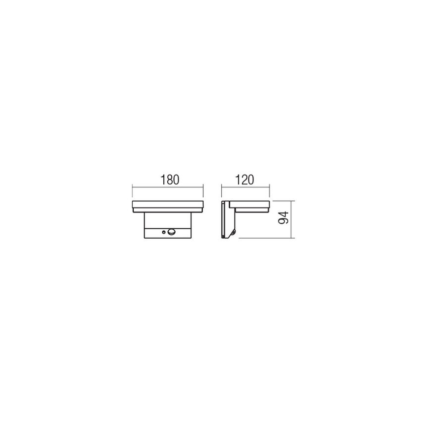 Redo 90535 - LED Kinkiet solarny z czujnikiem TAIYO LED/2W/3,7V 3000K 2200 mAh IP54 antracyt