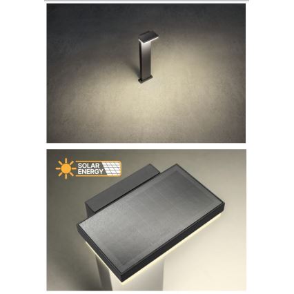 Redo 90536 - LED Lampa solarna z czujnikiem TAIYO LED/2W/3,7V 3000K 2200 mAh IP54 antracyt