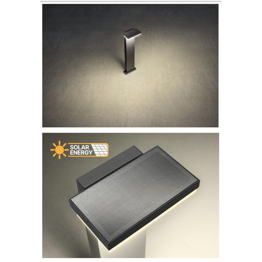 Redo 90536 - LED Lampa solarna z czujnikiem TAIYO LED/2W/3,7V 3000K 2200 mAh IP54 antracyt