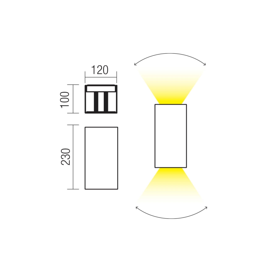 Redo 90554 - Zewnętrzny kinkiet LED VARY 2xLED/10W/230V 3000K IP54 brązowy