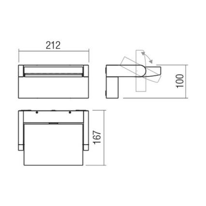 Redo 90584 - LED Kinkiet zewnętrzny FLIP LED/20W/230V CRI 90 3000K IP54 antracyt