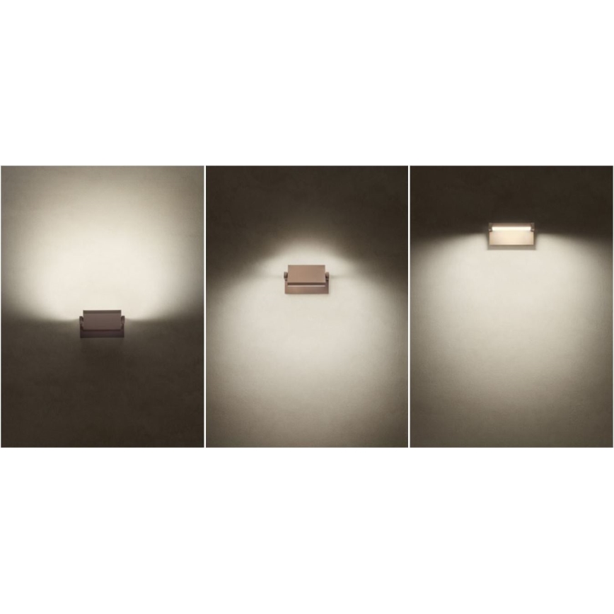 Redo 90585 - Zewnętrzny kinkiet LED FLIP, 20 W, 230 V, 3000 K, CRI 90, IP54, brązowy