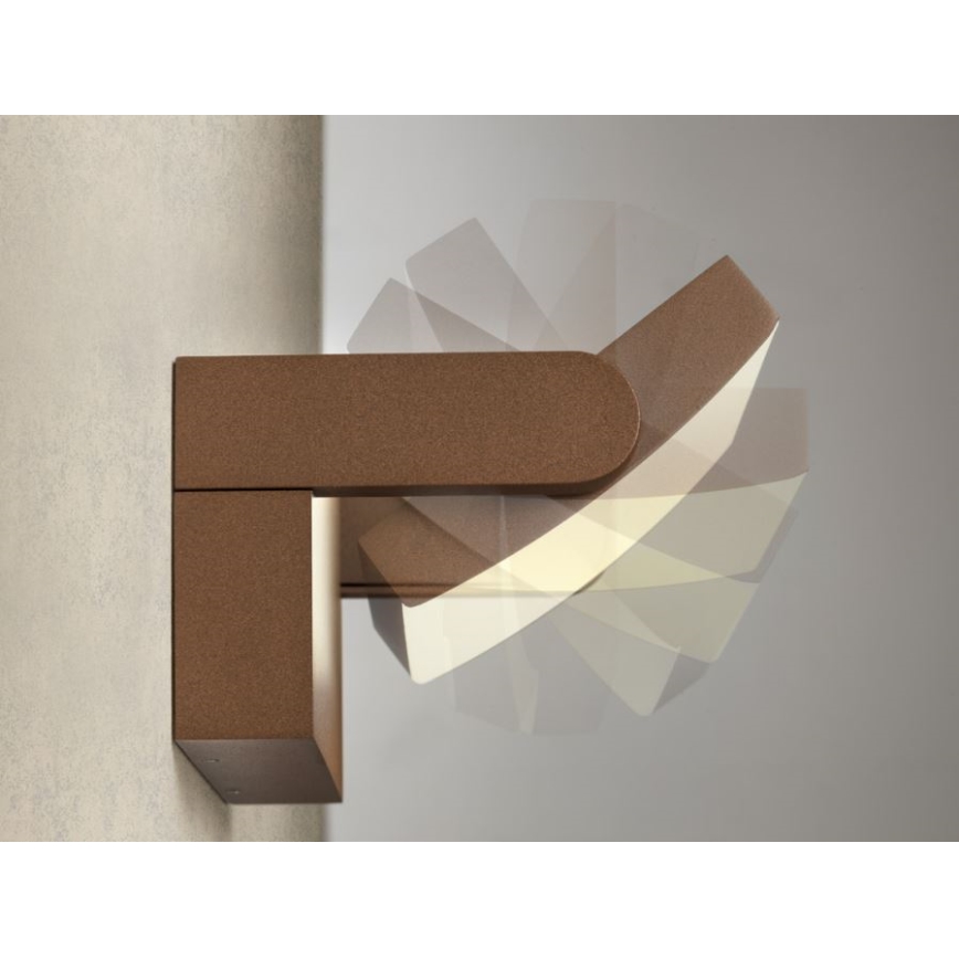 Redo 90588 - LED zewnętrzny kinkiet z czujnikiem FLIP LED/20W/230V 3000K CRI 90 IP54 brązowy