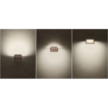 Redo 90588 - LED zewnętrzny kinkiet z czujnikiem FLIP LED/20W/230V 3000K CRI 90 IP54 brązowy