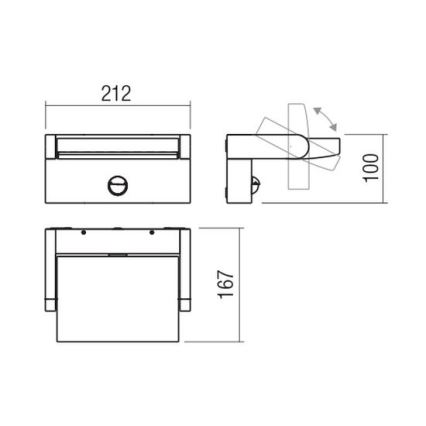 Redo 90588 - LED zewnętrzny kinkiet z czujnikiem FLIP LED/20W/230V 3000K CRI 90 IP54 brązowy