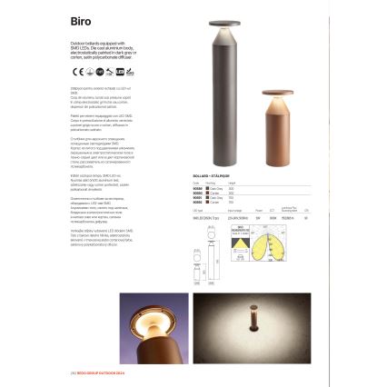 Redo 90590 - Lampa zewnętrzna LED BIRO LED/12W/230V 3000K 30 cm CRI 90 IP65 brązowa