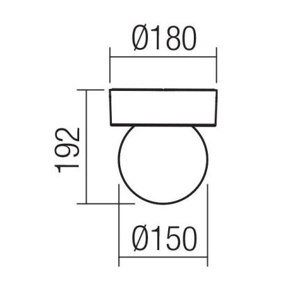 Redo 90641 - Plafon zewnętrzny BULK 1xE27/28W/230V IP44 antracyt