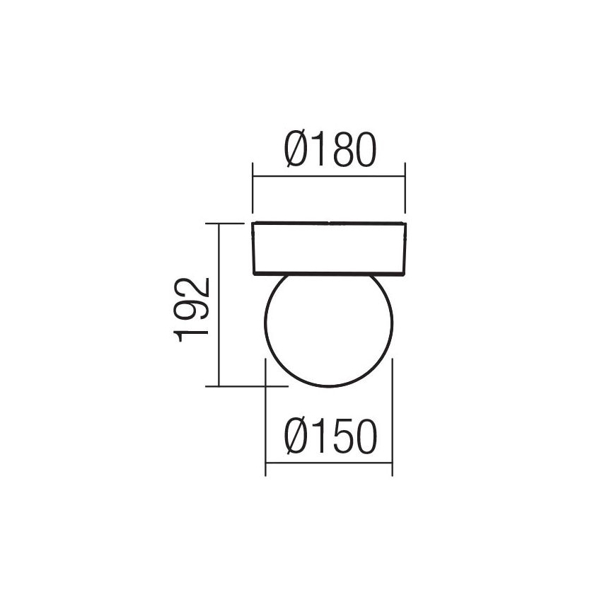 Redo 90641 - Plafon zewnętrzny BULK 1xE27/28W/230V IP44 antracyt