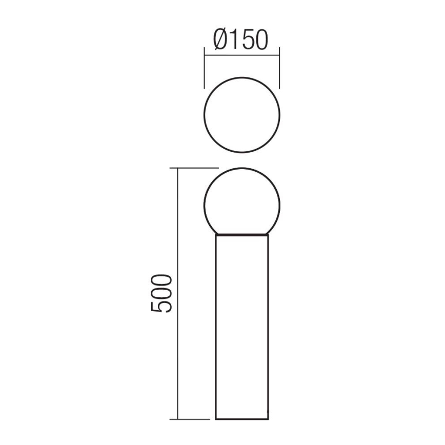 Redo 90642 - Lampa zewnętrzna BULK 1xE27/28W/230V 50 cm IP44 antracyt