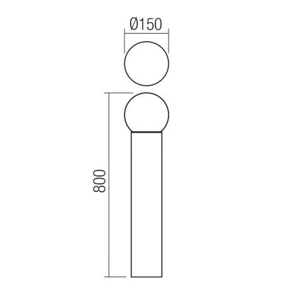 Redo 90643 - Lampa zewnętrzna BULK 1xE27/28W/230V 80 cm IP44 antracyt