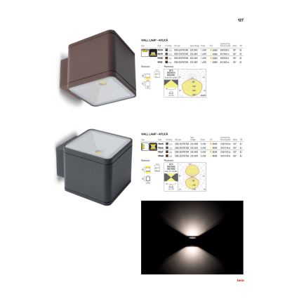 Redo 9065 - LED Kinkiet zewnętrzny BETA 2xLED/6W/230V IP54