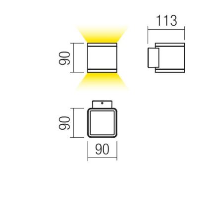 Redo 9065 - LED Kinkiet zewnętrzny BETA 2xLED/6W/230V IP54