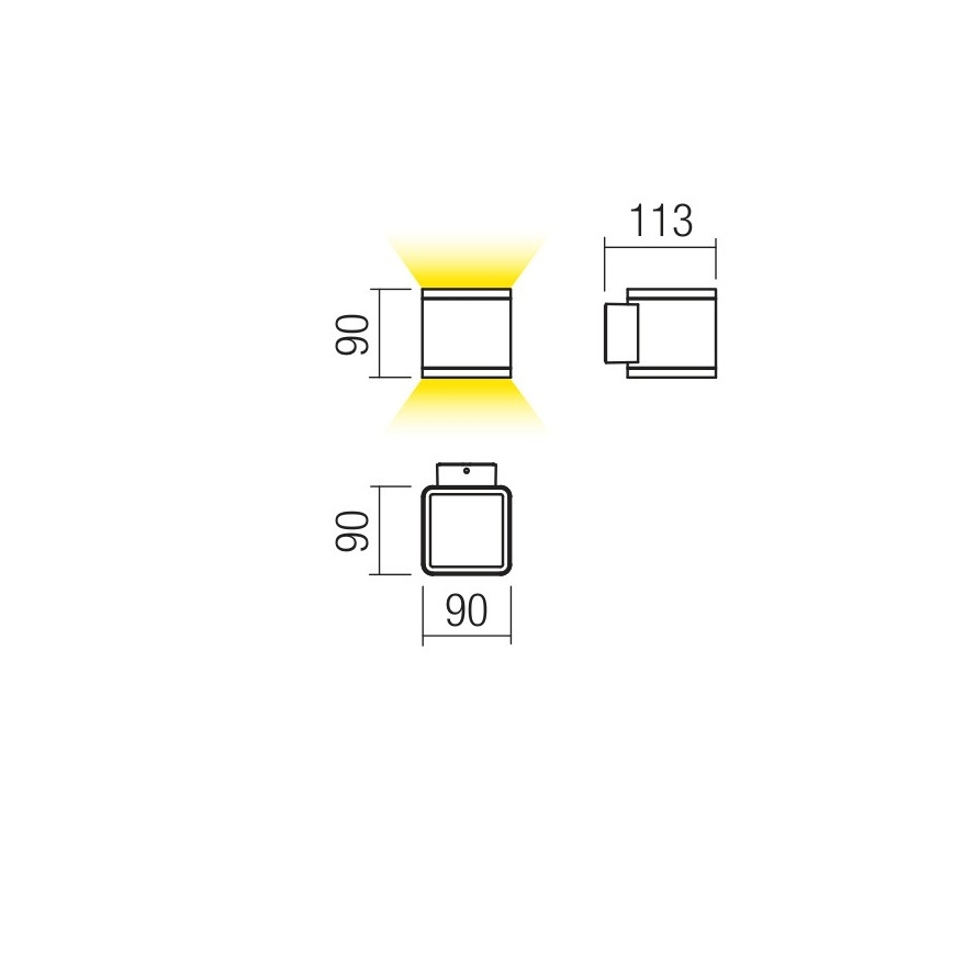 Redo 9065 - LED Kinkiet zewnętrzny BETA 2xLED/6W/230V IP54