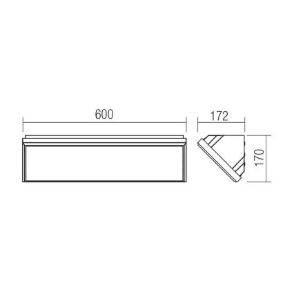 Redo 90678 - Zewnętrzny kinkiet LED MAKO/65W/230V 3000K IP65 antracyt