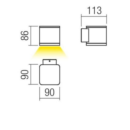Redo 9069 - LED Zewnętrzny kinkiet BETA LED/6W/230V IP54
