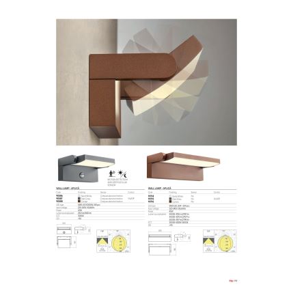 Redo 90716 - Zewnętrzny kinkiet LED FLIP LED/40W/230V 3000/4000/5000K CRI 90 IP54 brązowy