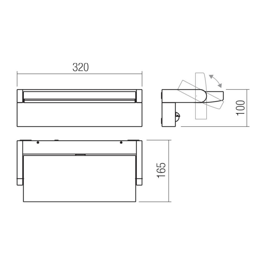 Redo 90716 - Zewnętrzny kinkiet LED FLIP LED/40W/230V 3000/4000/5000K CRI 90 IP54 brązowy