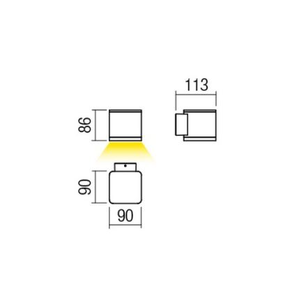 Redo 9080 - LED kinkiet zewnętrzny BETA LED/6W/230V 3000K IP54 brązowy