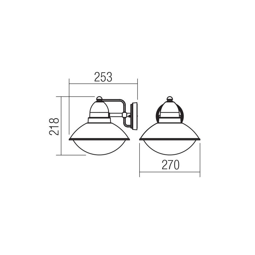 Redo 9095 - Kinkiet zewnętrzny DANUBIA 1xE27/42W/230V IP44