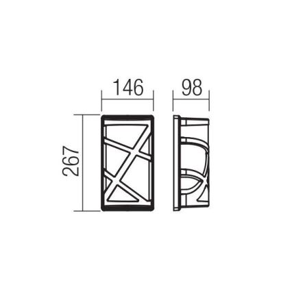 Redo 9097 - Kinkiet zewnętrzny VORTEX 1xE27/42W/230V IP44 brązowy