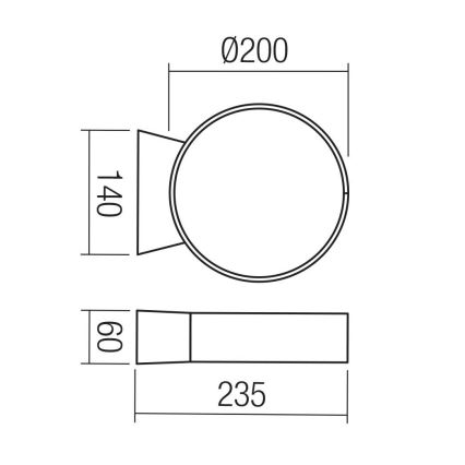 Redo 91062 - LED zewnętrzny kinkiet ONIRO LED/8W/230V 3000K CRI 90 IP65 antracyt