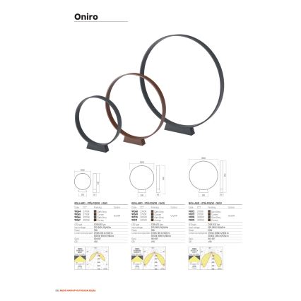 Redo 91066 - Lampa zewnętrzna LED ONIRO LED/15W/230V 3000K 49,5 cm CRI 90 IP65 antracyt