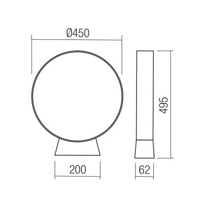 Redo 91066 - Lampa zewnętrzna LED ONIRO LED/15W/230V 3000K 49,5 cm CRI 90 IP65 antracyt
