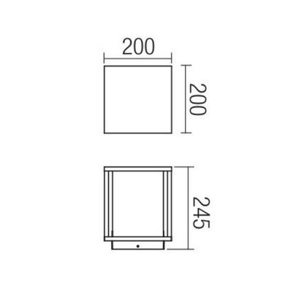 Redo 9109 - Lampa zewnętrzna VITRA 1xE27/15W/230V IP54 czarna