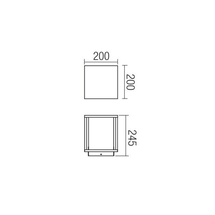 Redo 9109 - Lampa zewnętrzna VITRA 1xE27/15W/230V IP54 czarna