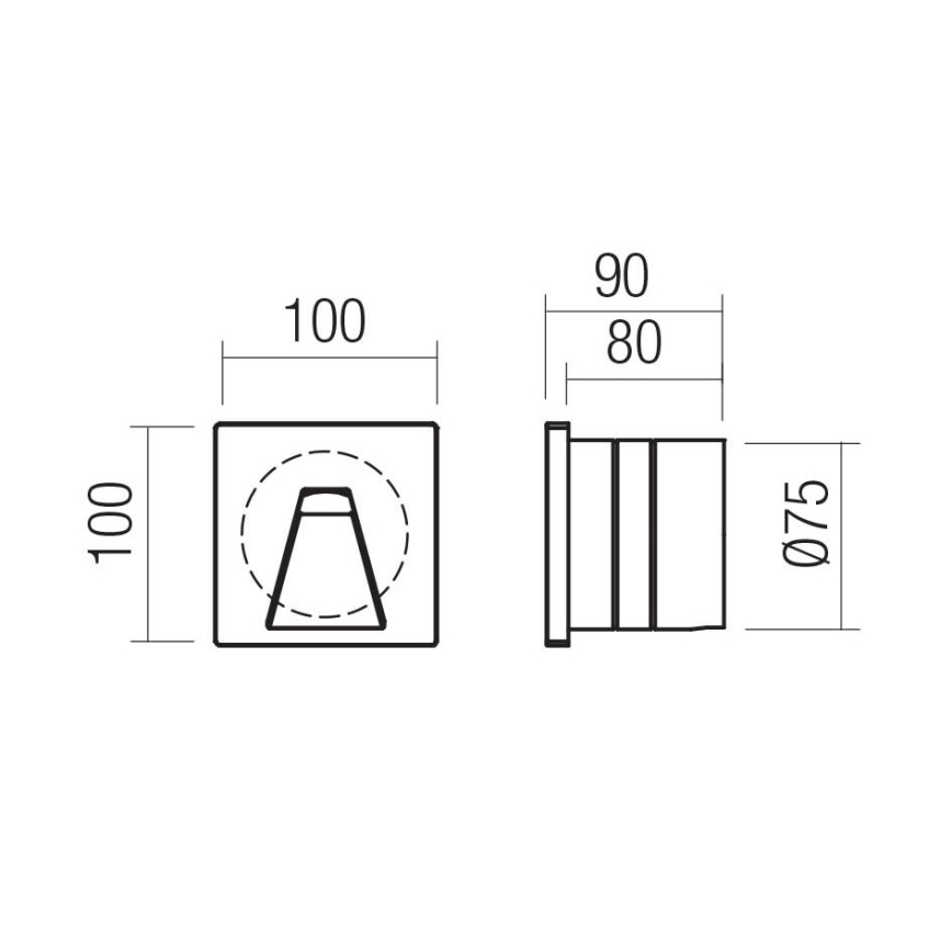 Redo 91195 - Zewnętrzna oprawa orientacyjna BAST LED/2,5W/230V 3000K CRI 90 IP65 szara