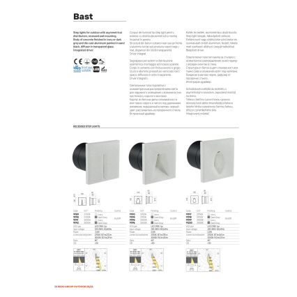 Redo 91199 - LED zewnętrzna oprawa orientacyjna BAST LED/2,5W/230V 3000K CRI 90 IP65 szara