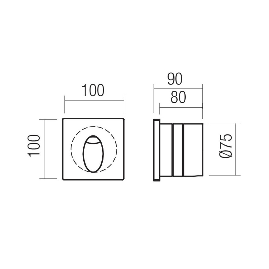 Redo 91199 - LED zewnętrzna oprawa orientacyjna BAST LED/2,5W/230V 3000K CRI 90 IP65 szara