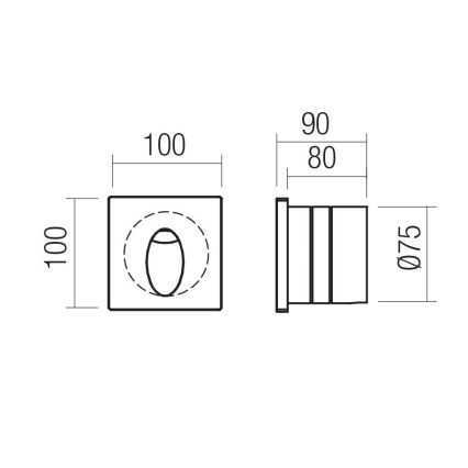 Redo 91200 - Zewnętrzna oprawa orientacyjna LED BAST 2,5W/230V 3000K CRI 90 IP65 antracyt