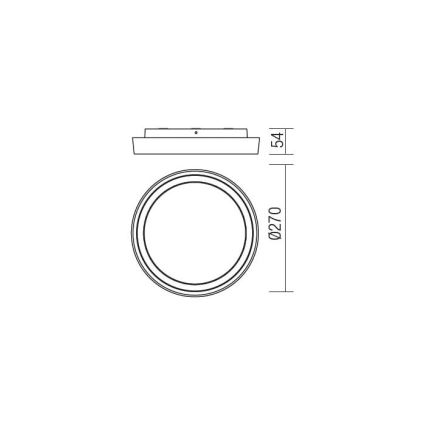 Redo 9180 - LED Plafon zewnętrzny BEZEL LED/25W/230V śr. 27 cm IP54 biały